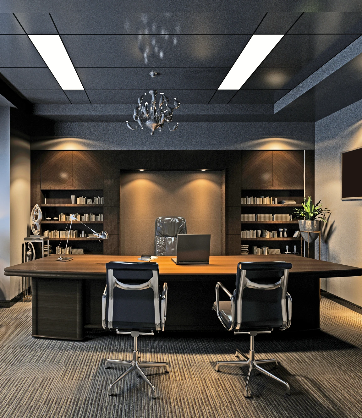 Elegant workspace featuring contemporary design elements